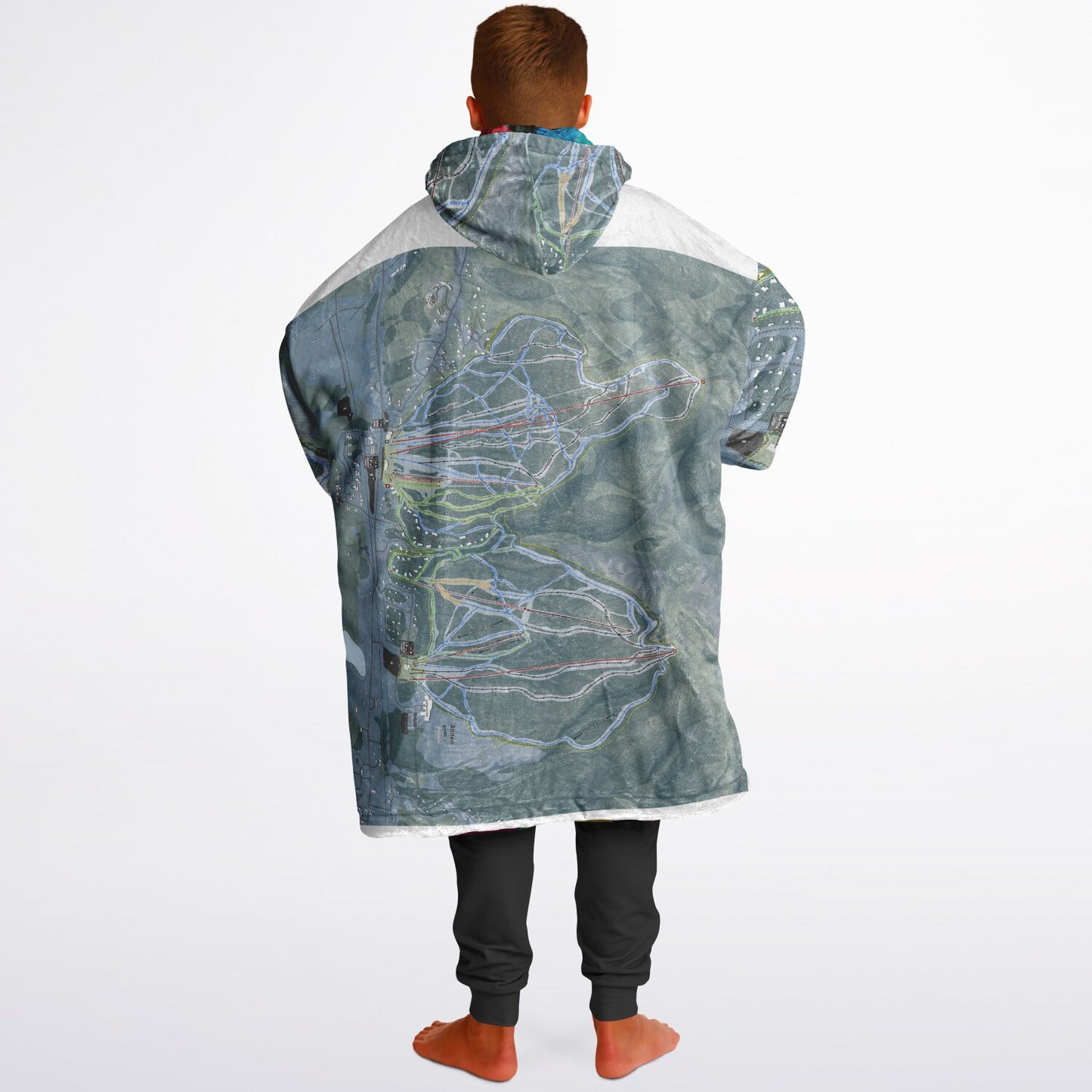 Attitash Mountain, New Hampshire Ski Resort Map Reversible Snug Hoodie