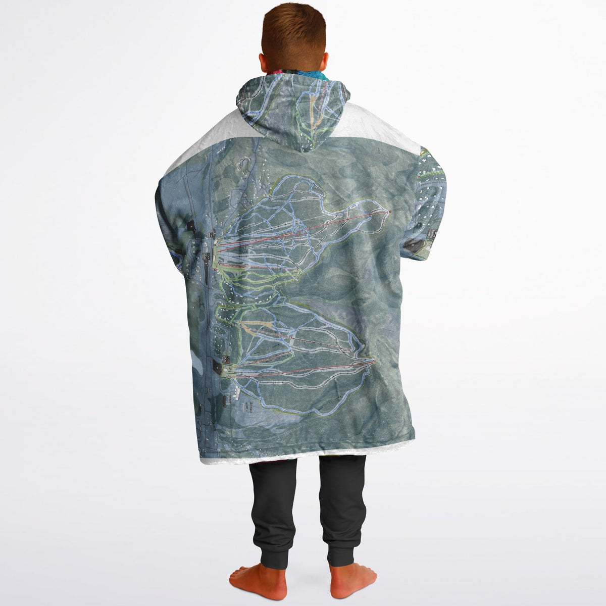 Attitash Mountain, New Hampshire Ski Resort Map Reversible Snug Hoodie