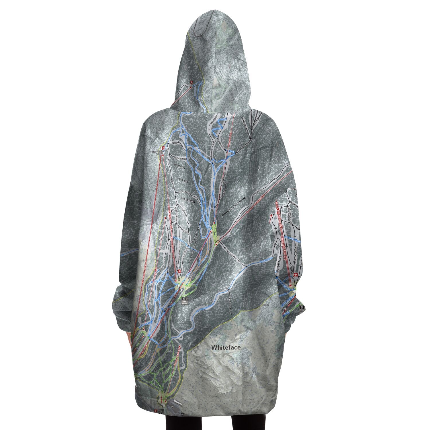 Whiteface Mountain, New York Ski Trail Map - Snug Hoodie