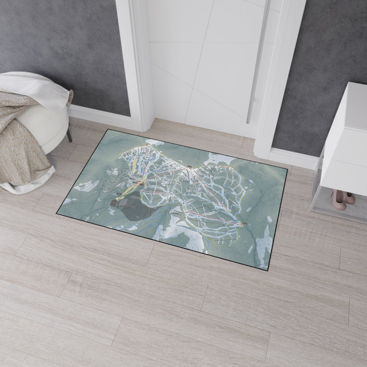 Schweitzer, Idaho Ski Resort Map Heavy Duty Floor Mat