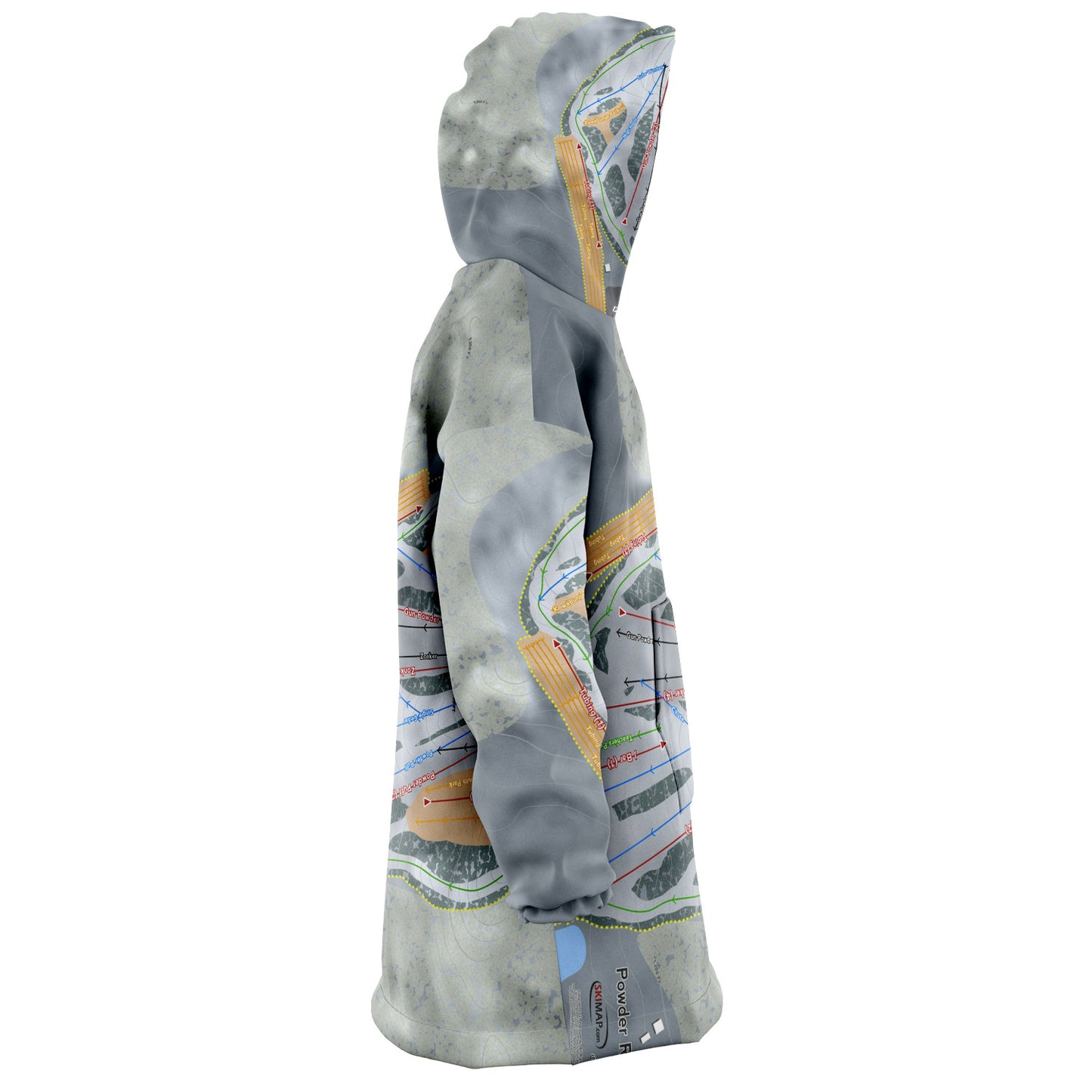 Powder Ridge, Minnesota Ski Trail Map Snug Hoodie