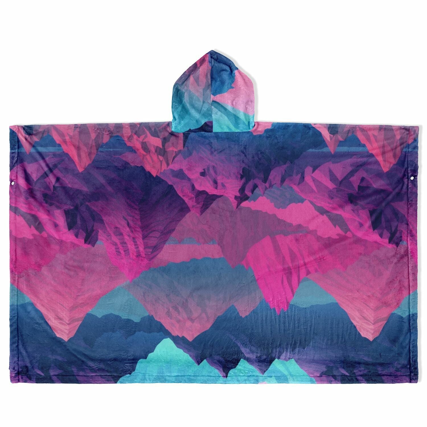 Abstract Geometric Mountains, Flannel Blanket Poncho