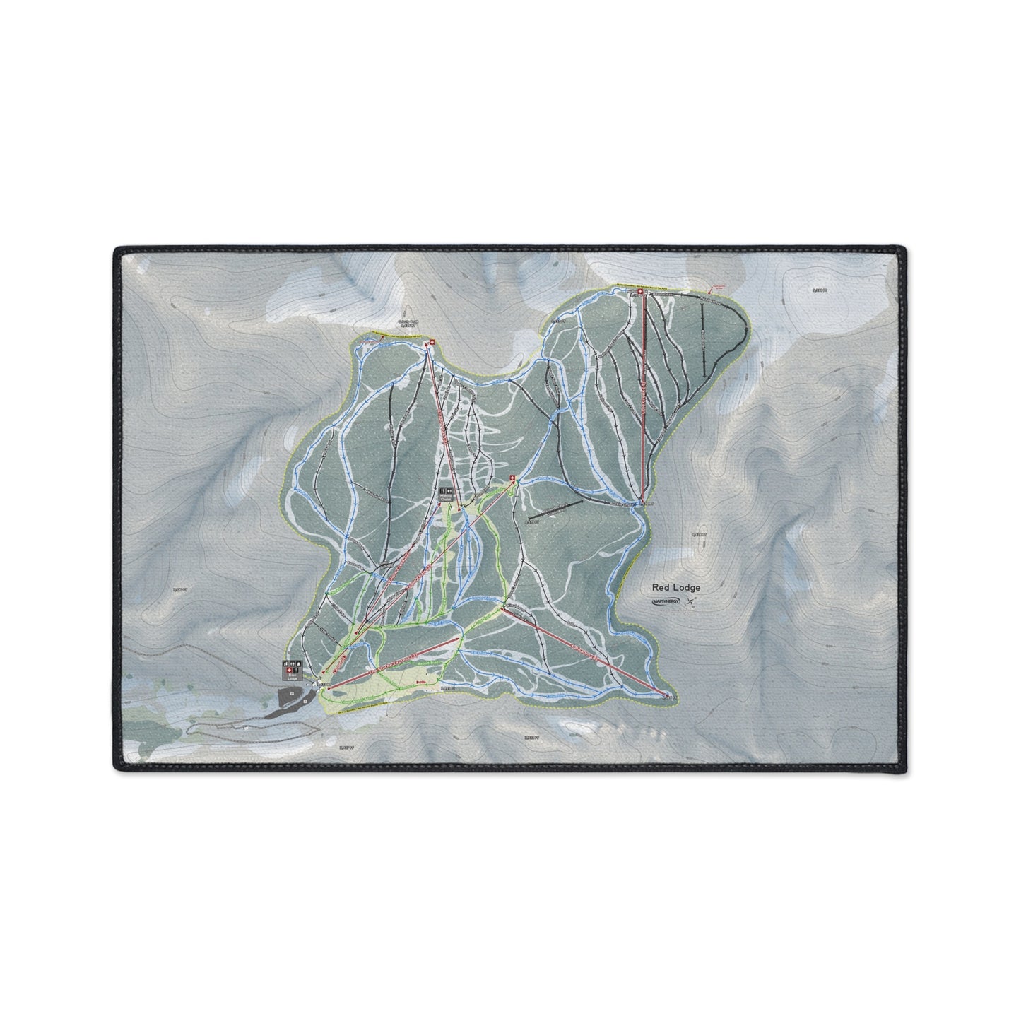 Red Lodge, Montana Ski Resort Map Heavy Duty Floor Mat