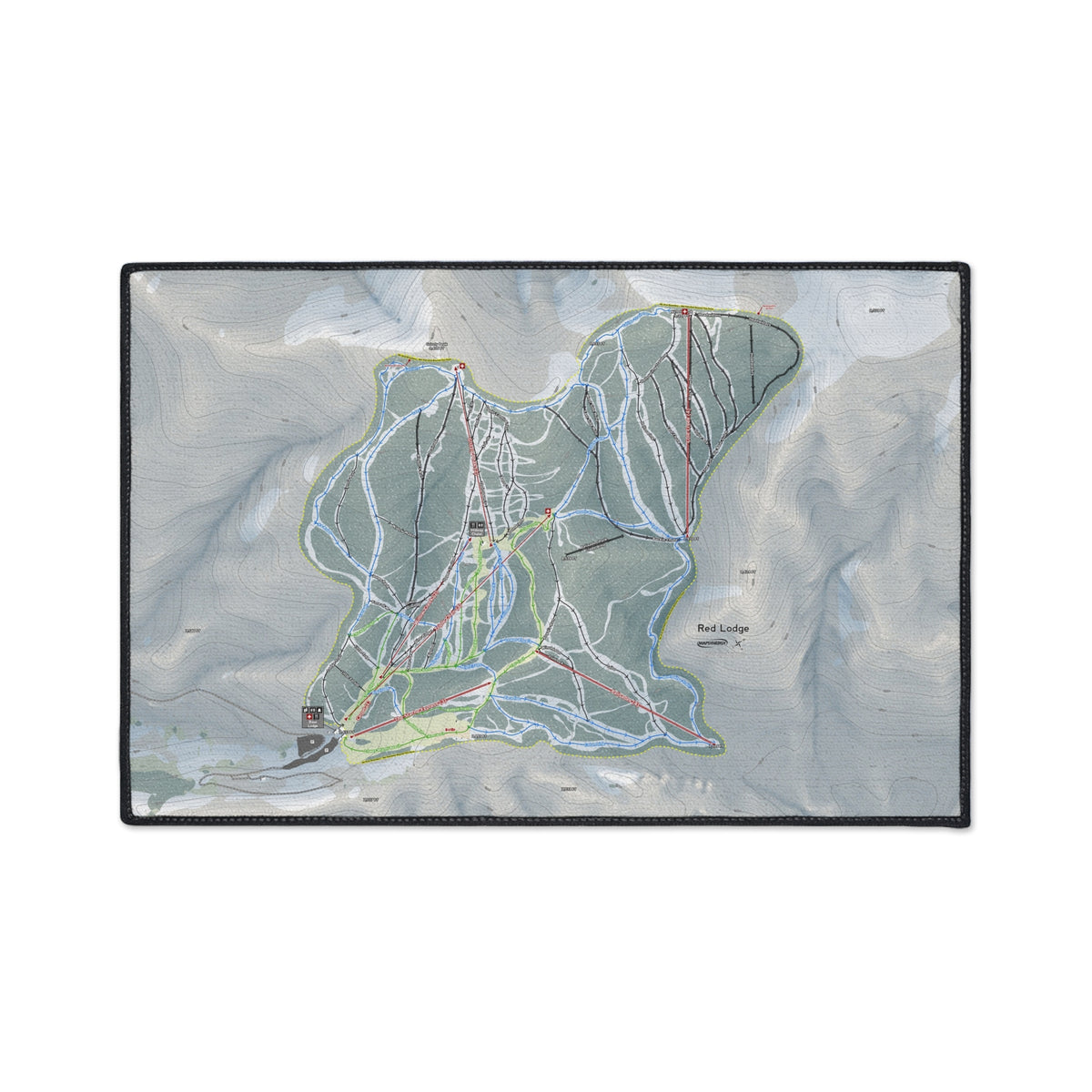Red Lodge, Montana Ski Resort Map Heavy Duty Floor Mat
