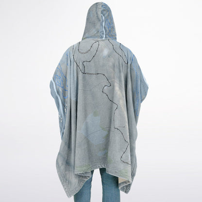 Howelsen Hill, Colorado Ski Resort Map Flannel Blanket Poncho