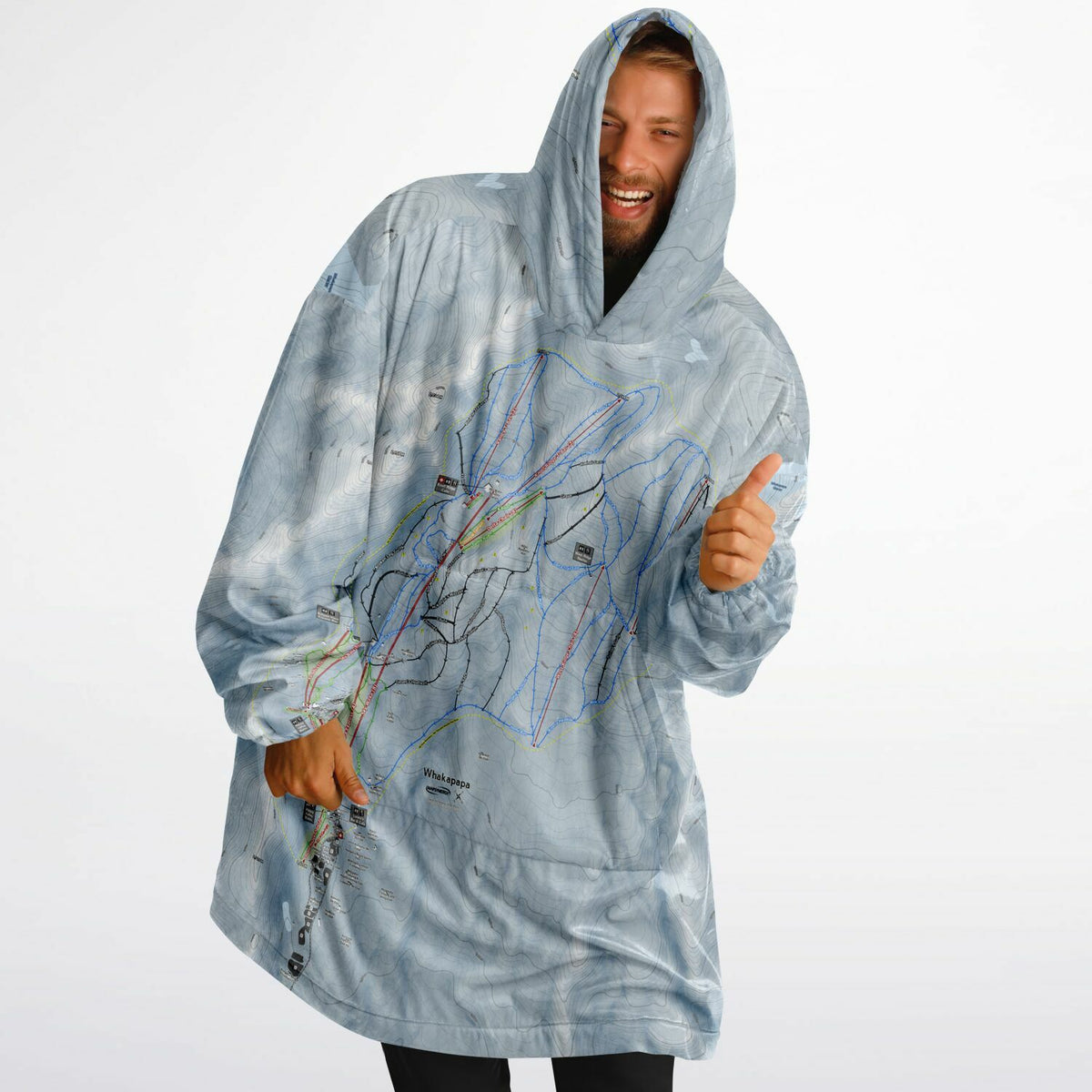 Whakapapa, New Zealand Ski Trail Map - Snug Hoodie