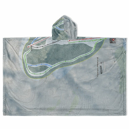 Veterans Memorial, New Hampshire Ski Resort Map Flannel Blanket Poncho