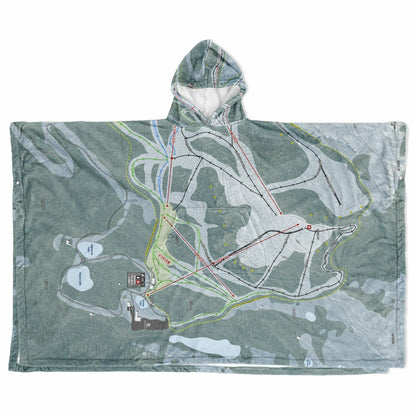 Mt Baker, Washington Ski Resort Map Flannel Blanket Poncho