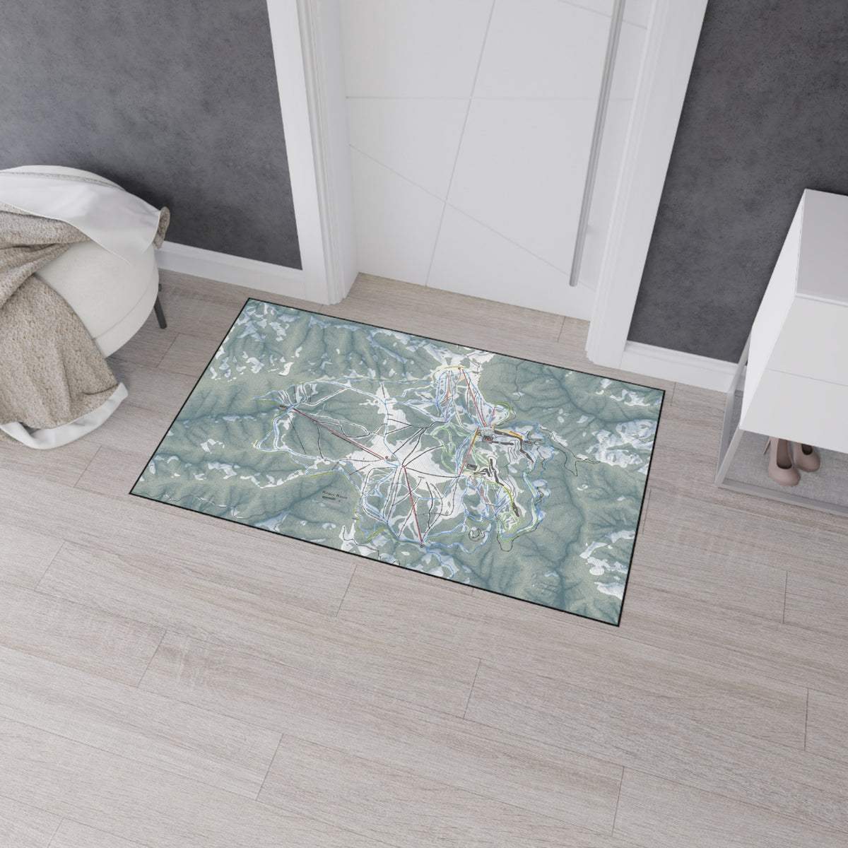 Bogus Basin, Idaho Ski Resort Map Heavy Duty Floor Mat