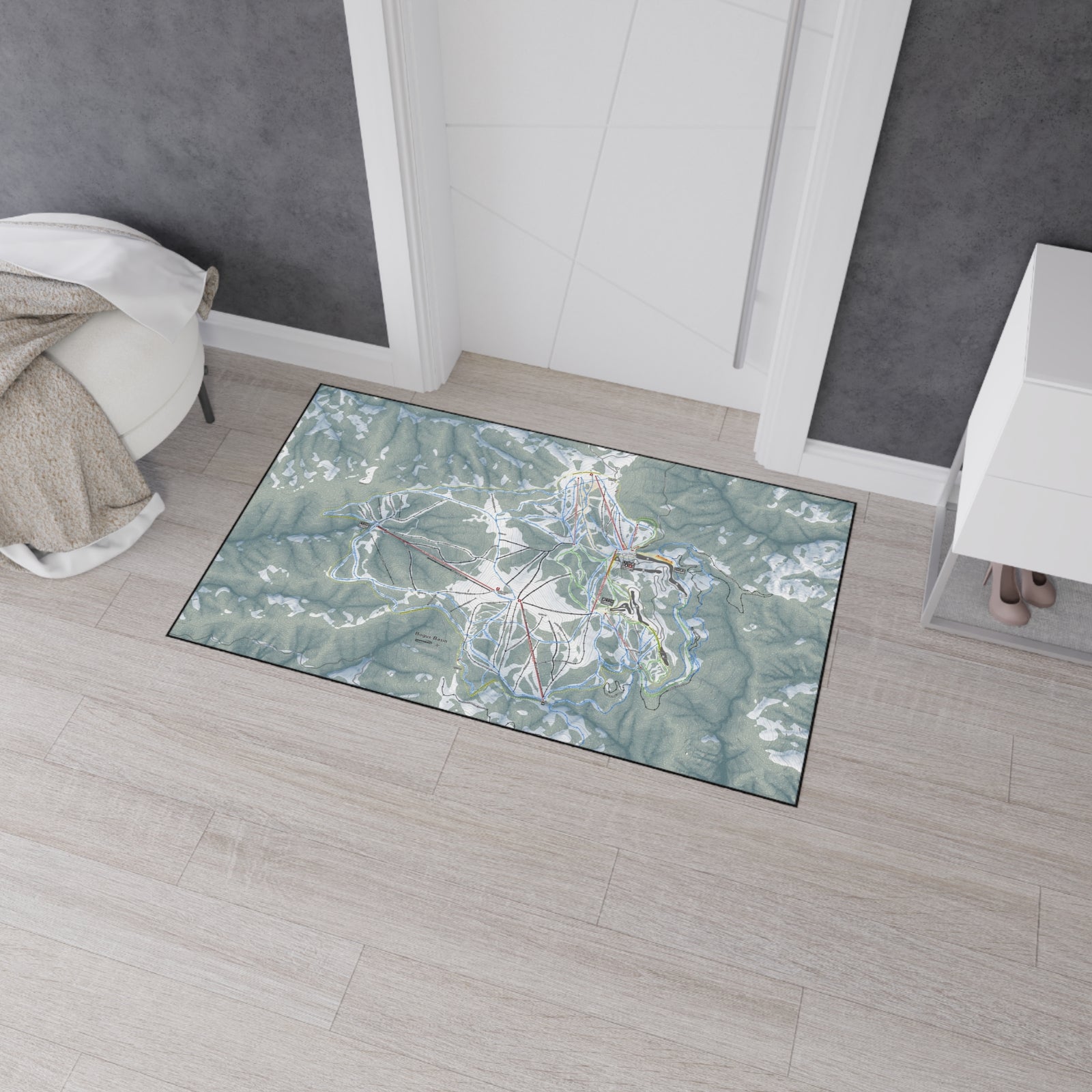 Bogus Basin, Idaho Ski Resort Map Heavy Duty Floor Mat