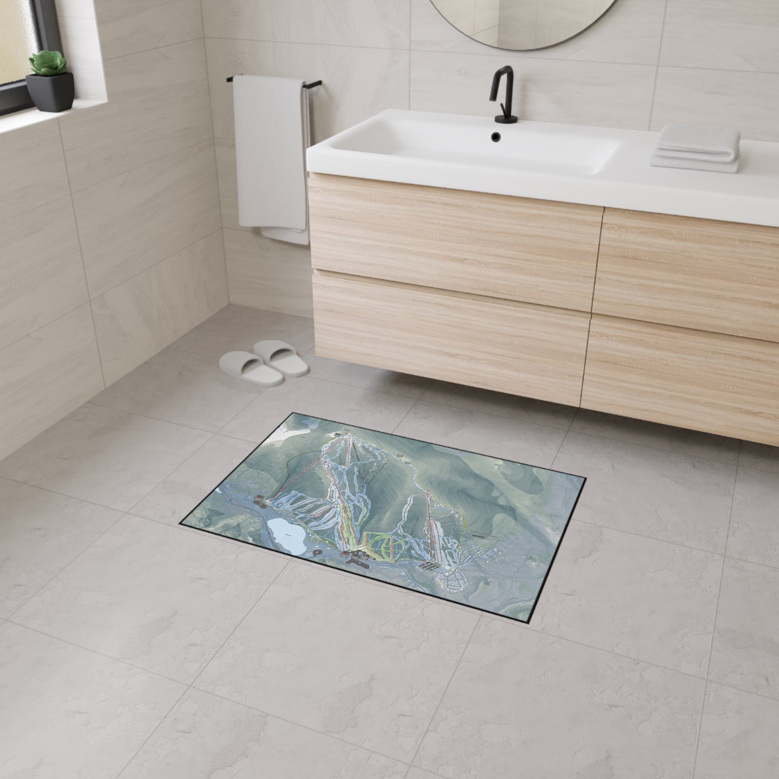 Cannon Mountain, New Hampshire Ski Resort Map Heavy Duty Floor Mat