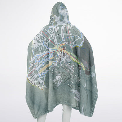 Schweitzer, Idaho Ski Resort Map Flannel Blanket Poncho
