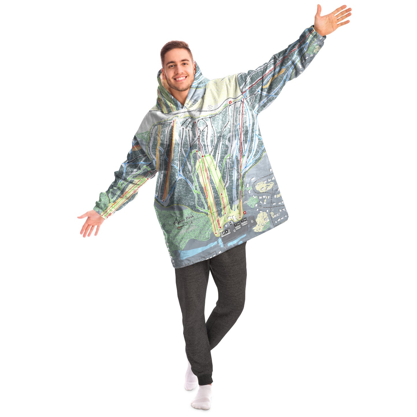 Granite Peak, Wisconsin Ski Trail Map - Snug Hoodie
