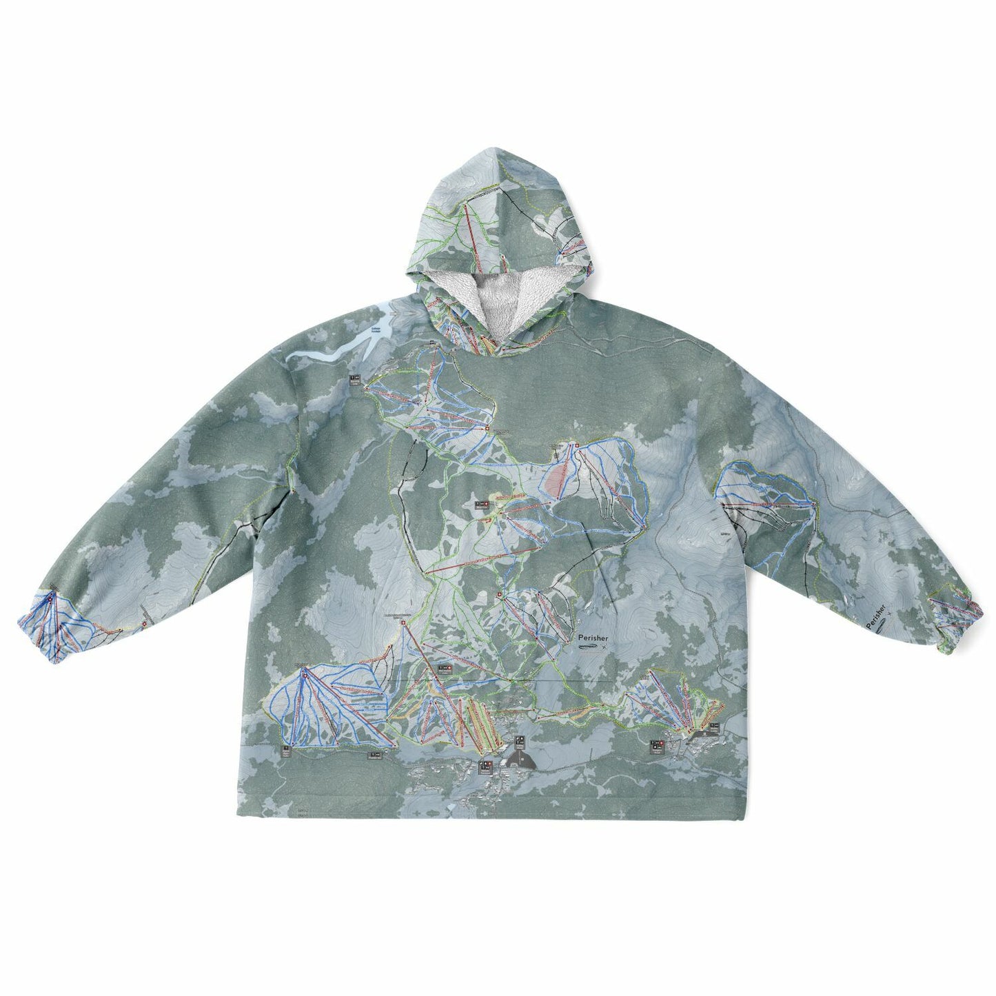 Perisher, Australia Ski Trail Map - Snug Hoodie - Powderaddicts