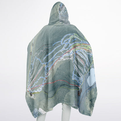 Cannon Mountain, New Hampshire Ski Resort Map Flannel Blanket Poncho
