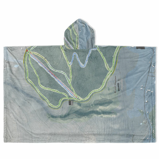 Bristol Mountain, New York Ski Resort Map Flannel Blanket Poncho