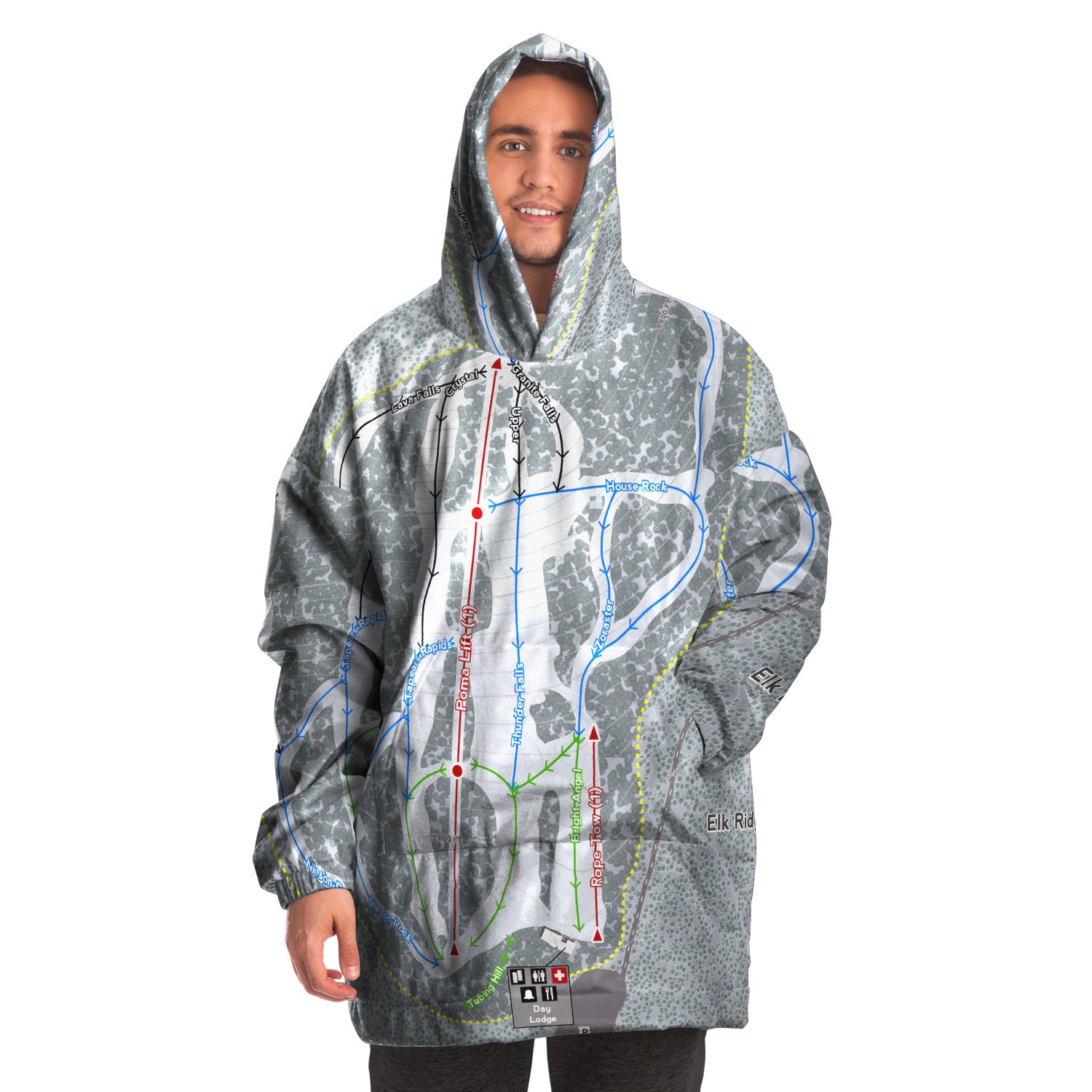 Elk Ridge, Arizona Ski Trail Map Snug Hoodie