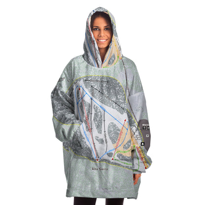 Alta Sierra, California Ski Trail Map - Snug Hoodie - Powderaddicts