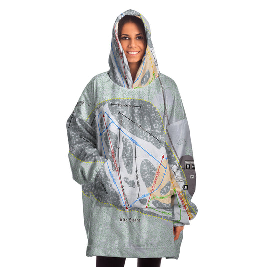 Alta Sierra, California Ski Trail Map - Snug Hoodie - Powderaddicts