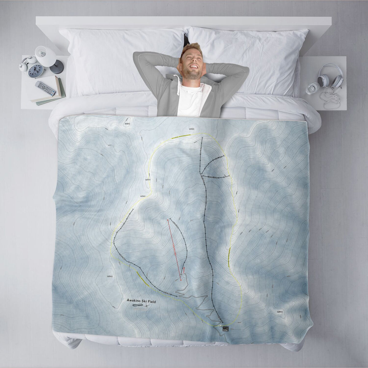 Awakino Ski Field, New Zealand Ski Resort Map XL Blanket