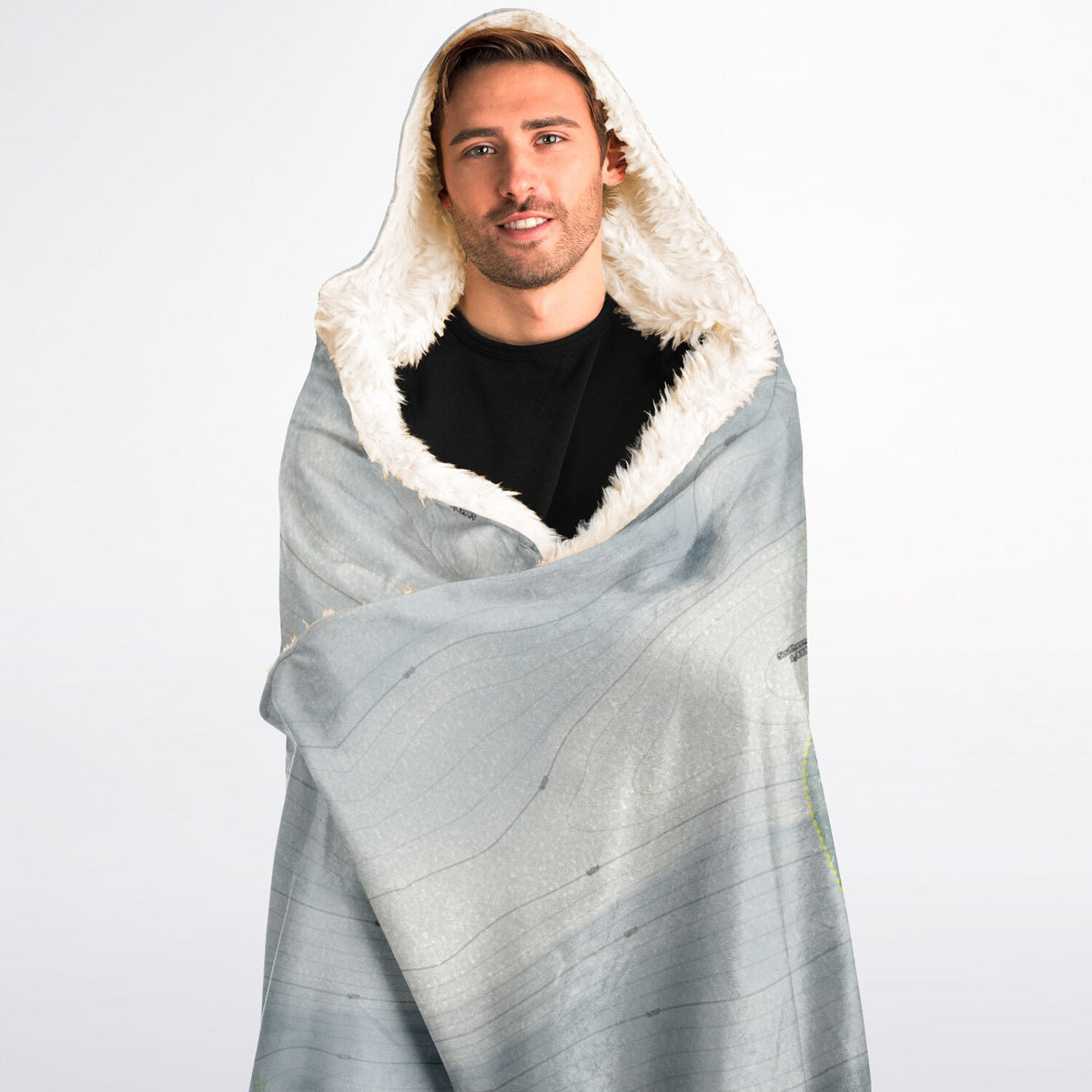 Labrador Mountain, New York Ski Trail Map - Adult Hooded Blanket