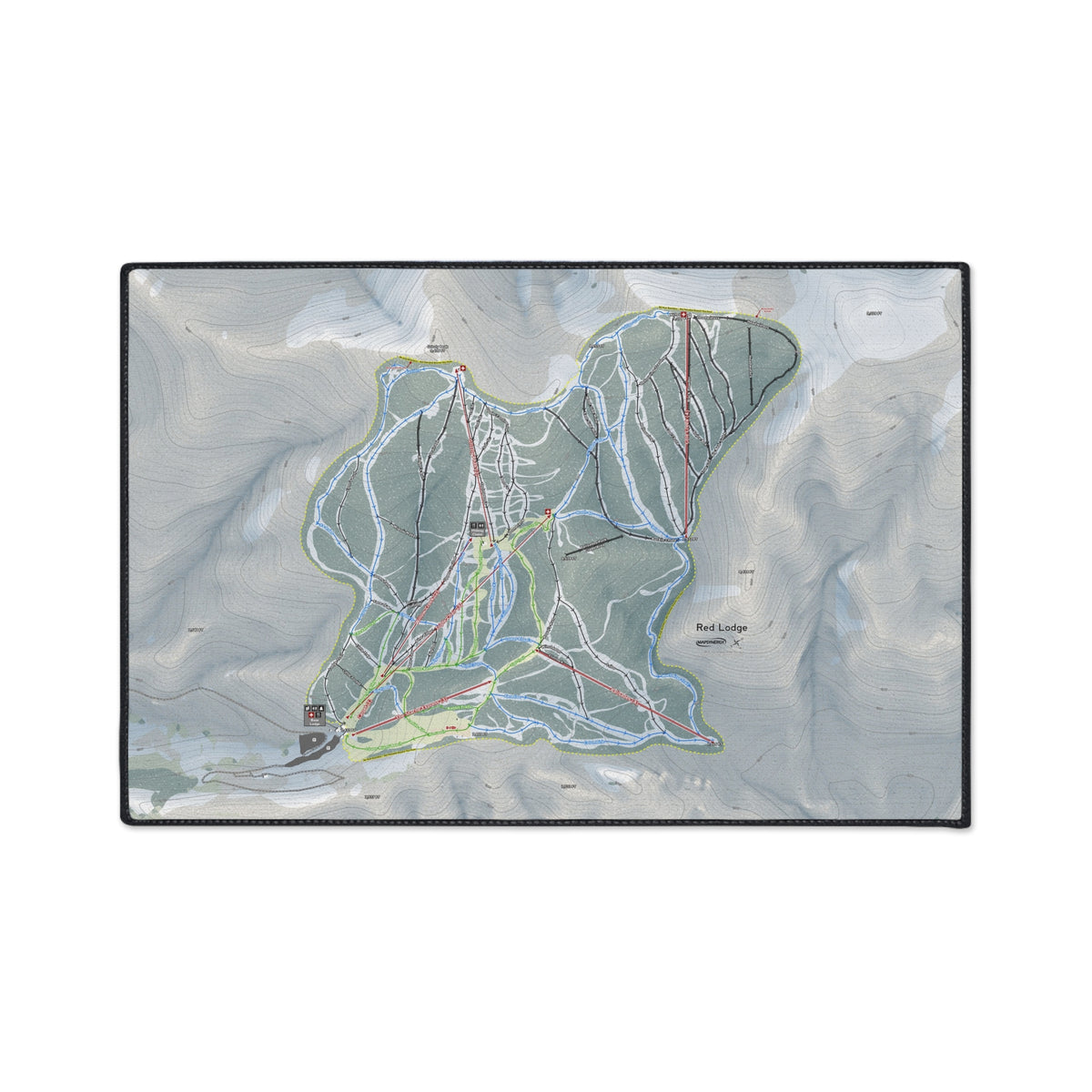 Red Lodge, Montana Ski Resort Map Heavy Duty Floor Mat