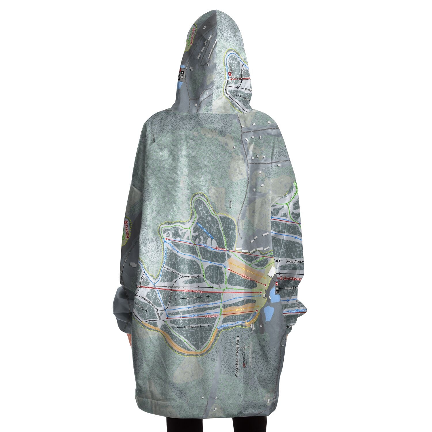 Crotched Mountain, New Hampshire Ski Trail Map - Snug Hoodie - Powderaddicts