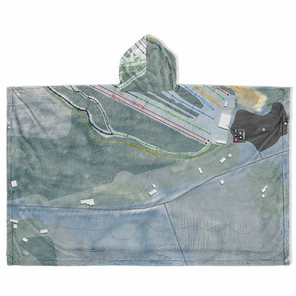 Hermon Mountain, Maine Ski Resort Map Flannel Blanket Poncho