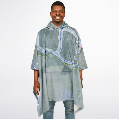 Lyndon Outing Club, Vermont Ski Resort Map Flannel Blanket Poncho