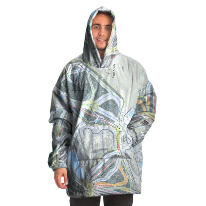 Hidden Valley, Pennsylvania Ski Trail Map Snug Hoodie - Powderaddicts