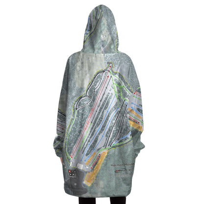Hermon Mountain, Maine Ski Trail Map - Snug Hoodie - Powderaddicts