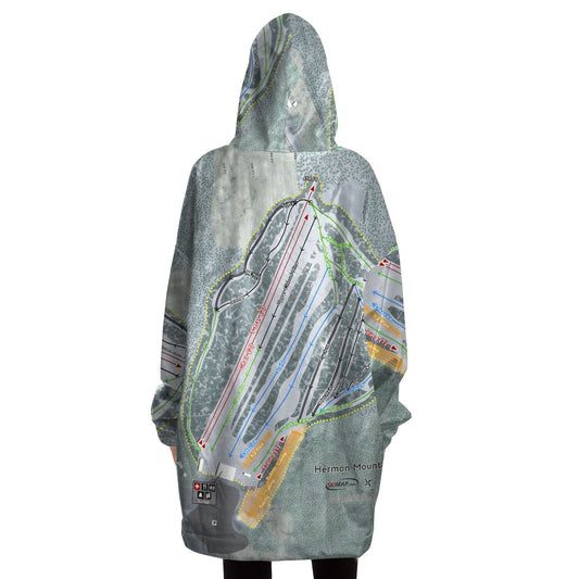 Hermon Mountain, Maine Ski Trail Map - Snug Hoodie - Powderaddicts