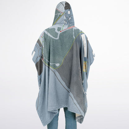 Chapman Hill, Colorado Ski Resort Map Flannel Blanket Poncho