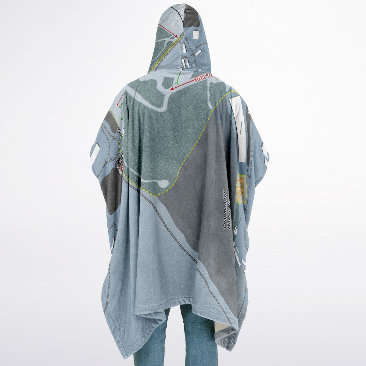 Chapman Hill, Colorado Ski Resort Map Flannel Blanket Poncho