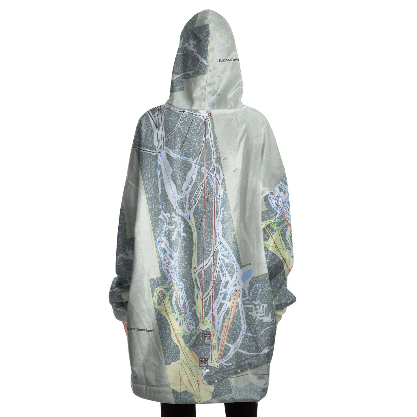 Arizona Snowbowl, Arizona Ski Trail Map Snug Hoodie