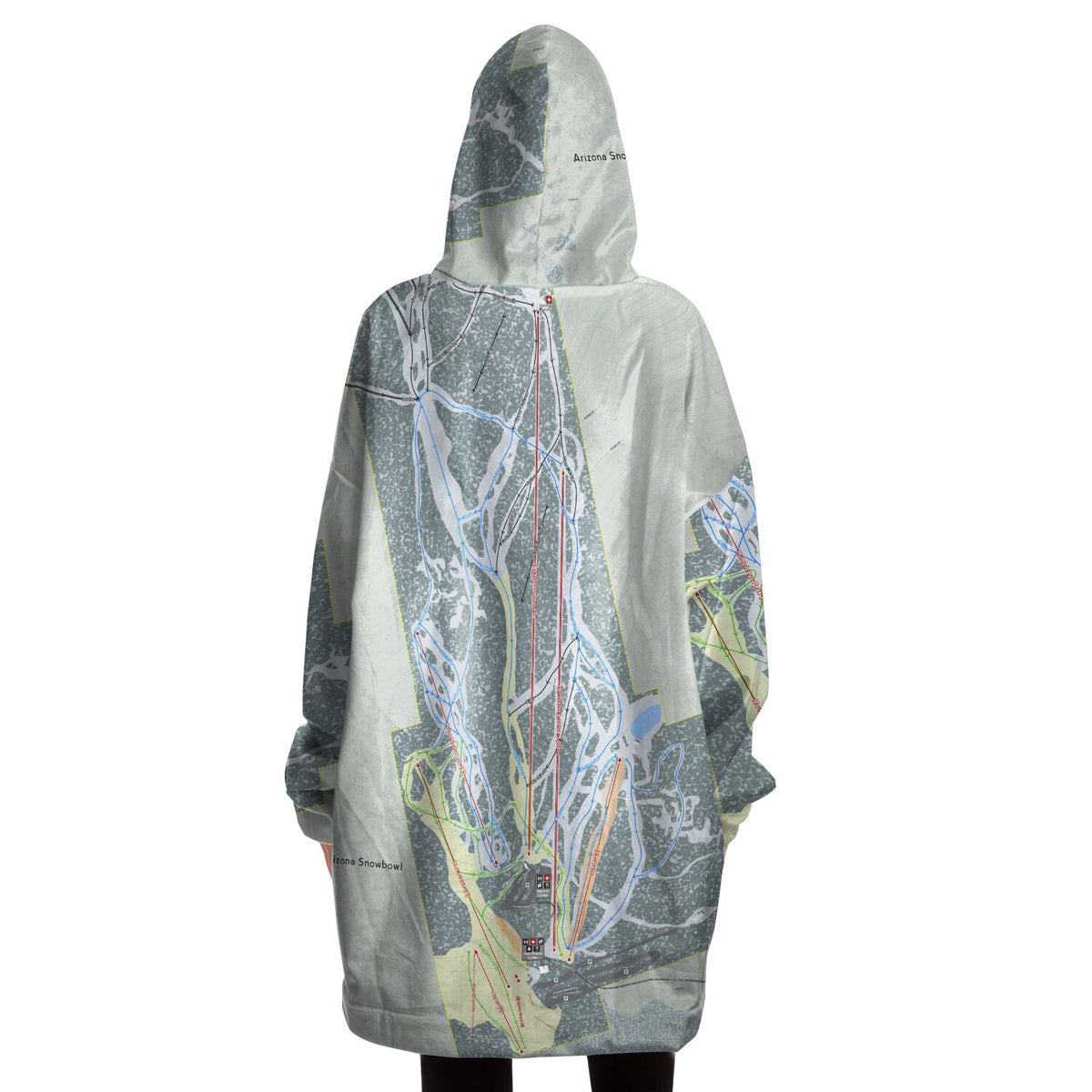 Arizona Snowbowl, Arizona Ski Trail Map Snug Hoodie