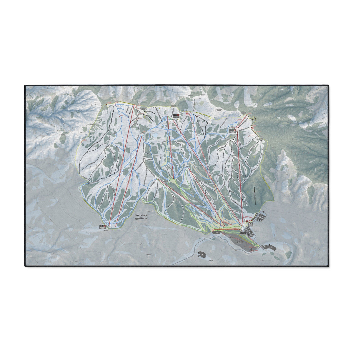 Snowbasin, Utah Ski Resort Map Heavy Duty Floor Mat