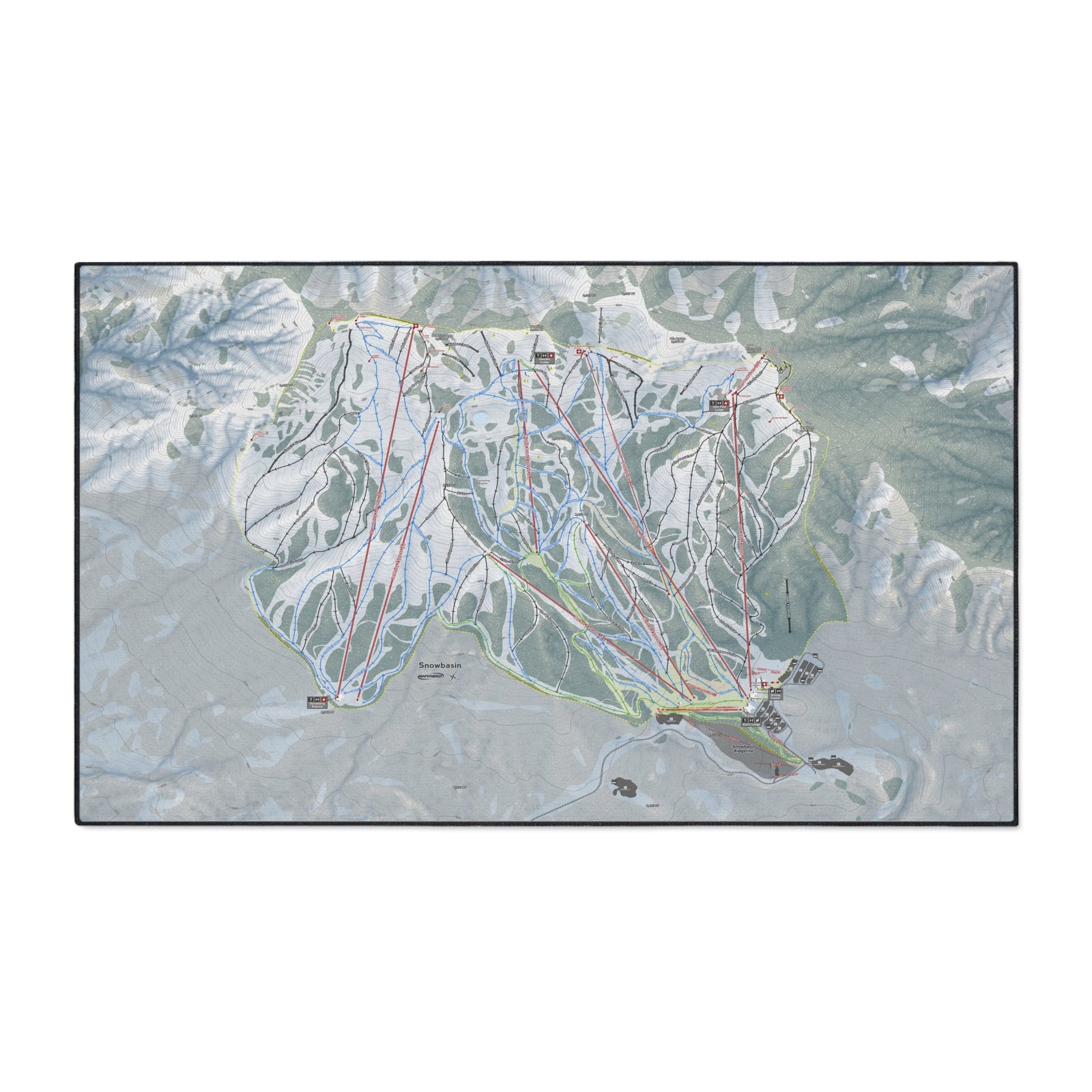 Snowbasin, Utah Ski Resort Map Heavy Duty Floor Mat