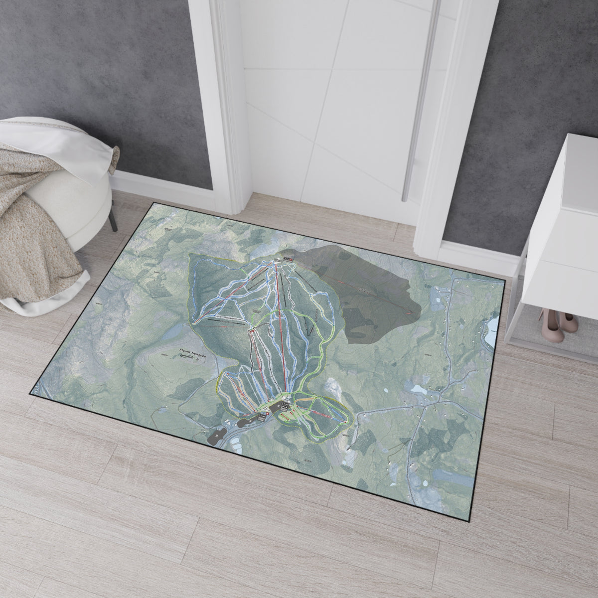 Mount Sunapee, New Hampshire Ski Resort Map Heavy Duty Floor Mat