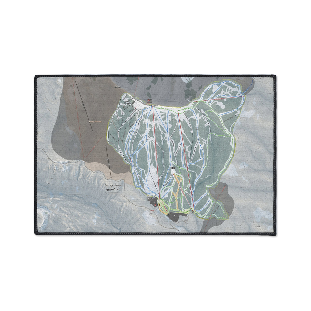 Brundage Mountain, Idaho Ski Resort Map Heavy Duty Floor Mat