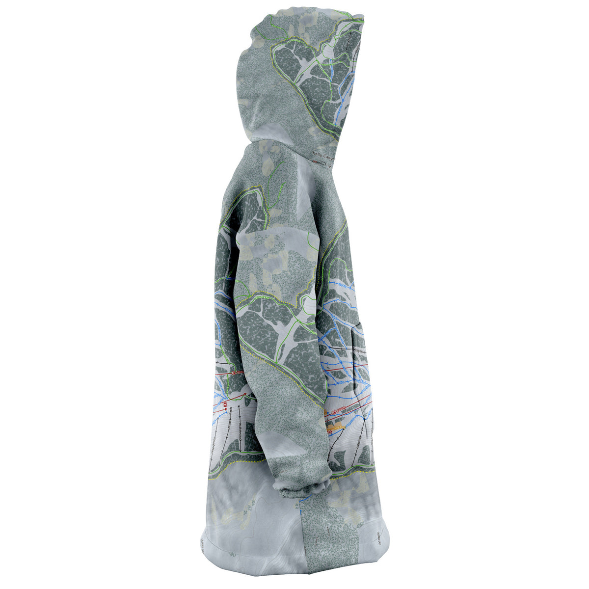 Kelly Canyon, Idaho Ski Trail Map Snug Hoodie