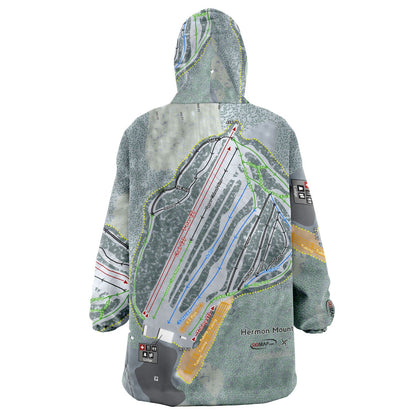 Hermon Mountain, Maine Ski Trail Map - Snug Hoodie - Powderaddicts
