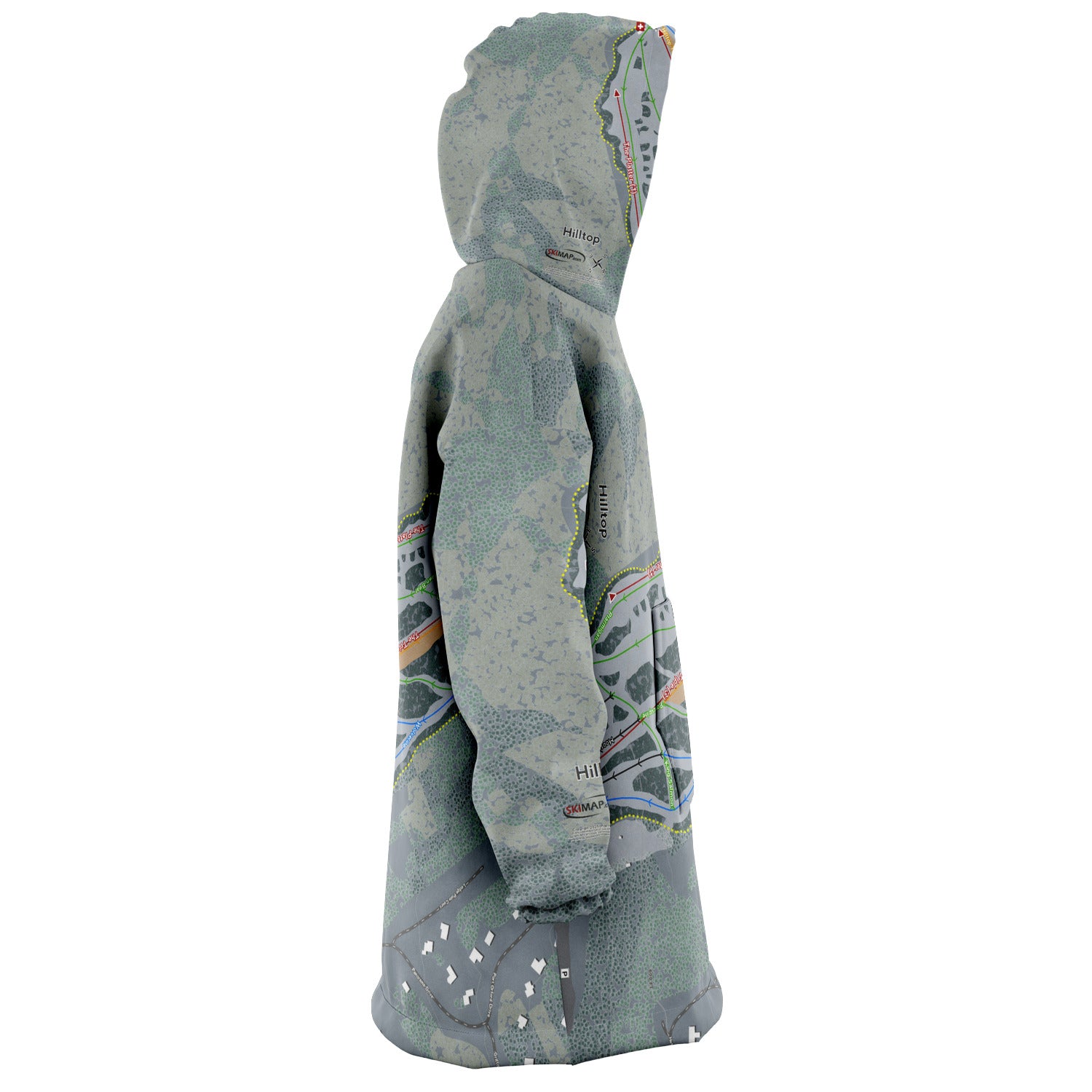 Hilltop, Alaska Ski Trail Map Snug Hoodie