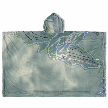 Mont Orford, Quebec Ski Resort Map Flannel Blanket Poncho