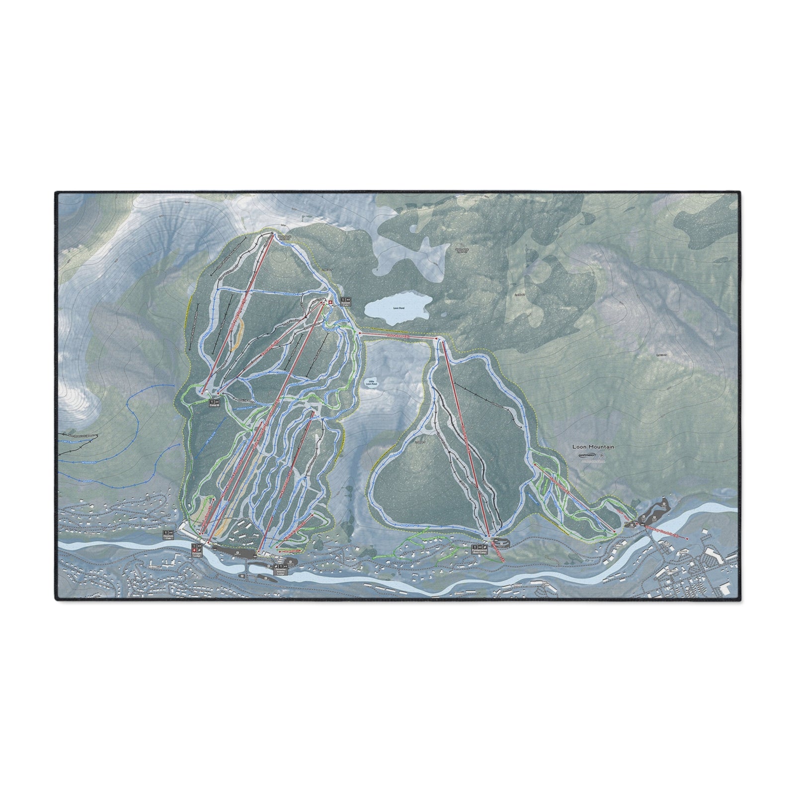 Loon Mountain, New Hampshire Ski Resort Map Heavy Duty Floor Mat