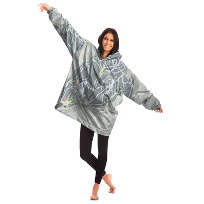 Sunrise Park, Arizona Ski Trail Map Snug Hoodie - Powderaddicts