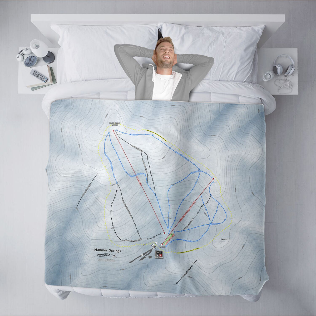 Hanmer Springs, New Zealand Ski Resort Map XL Blanket