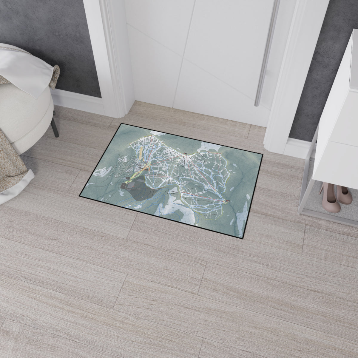 Schweitzer, Idaho Ski Resort Map Heavy Duty Floor Mat