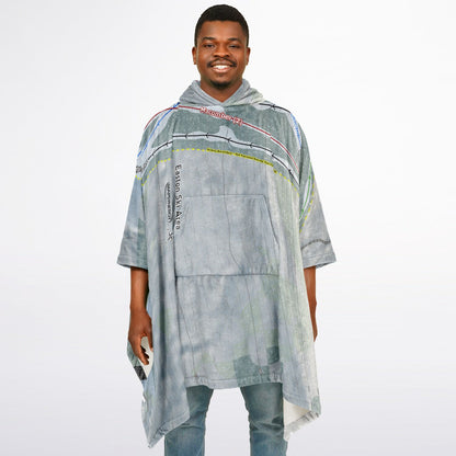 Easton Ski Area, Massachusetts Ski Resort Map Flannel Blanket Poncho