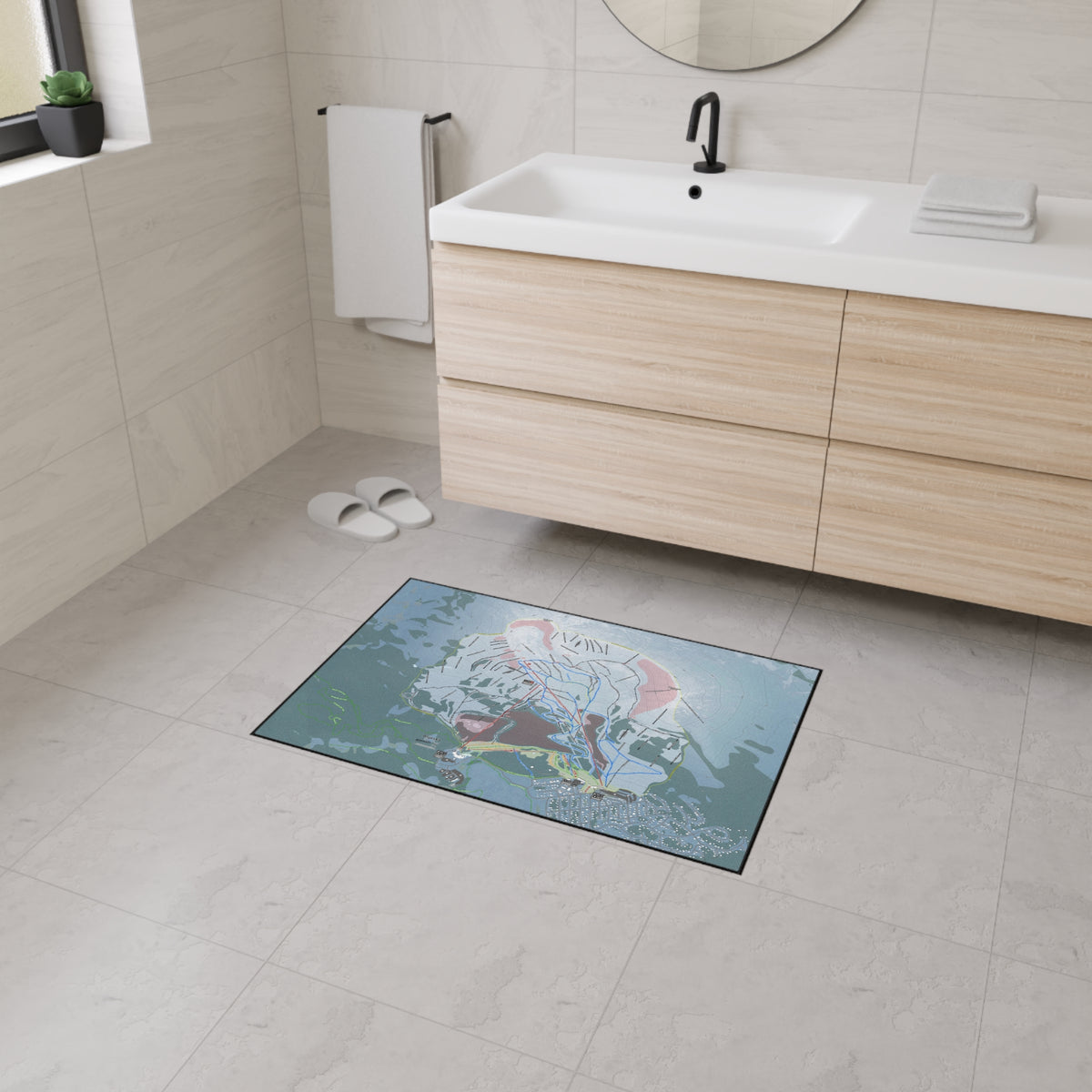 Alyeska, Alaska Ski Resort Map Heavy Duty Floor Mat
